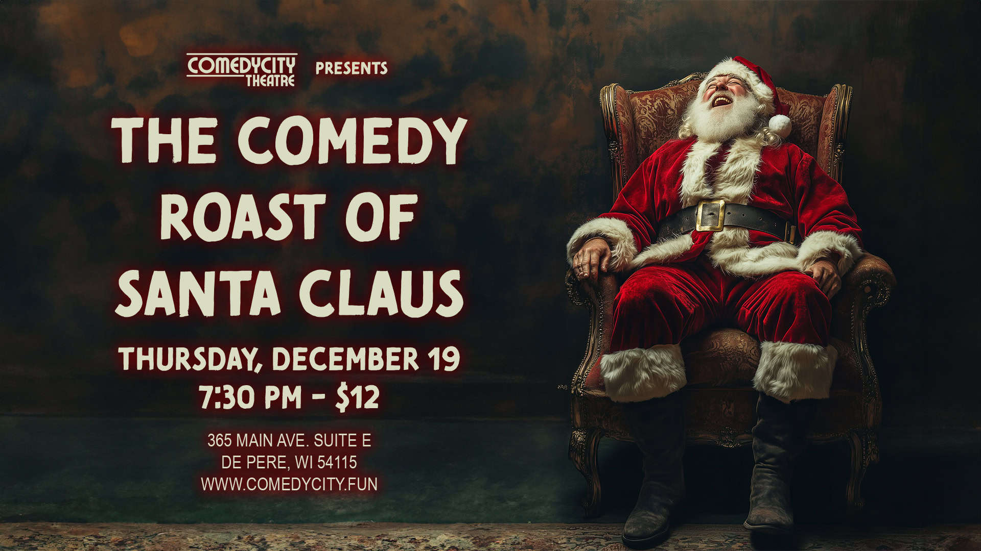 Comedy Roast of Santa Claus at ComedyCity Theatre Green Bay De Pere christmas events