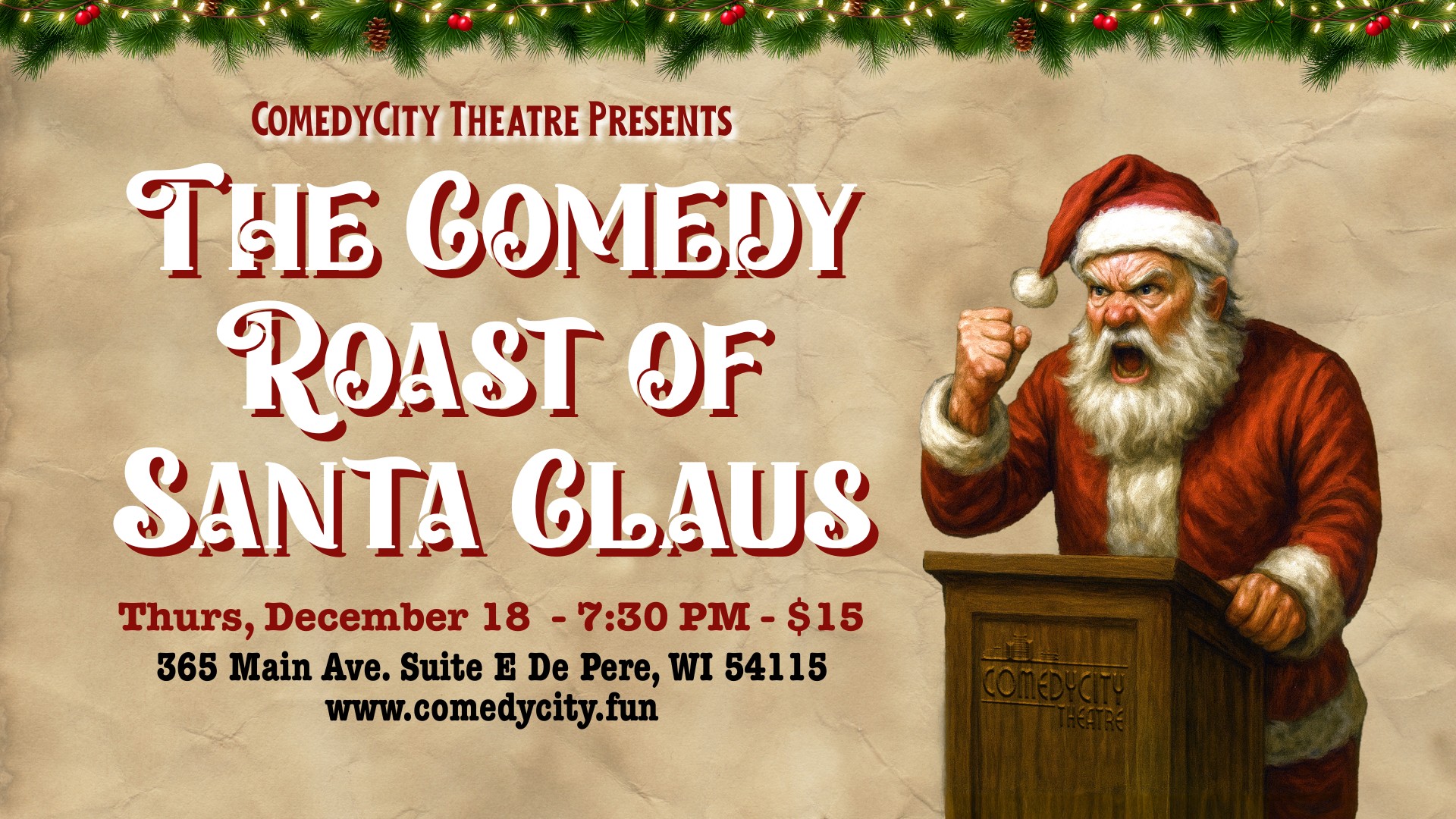 comedy roast santa green bay