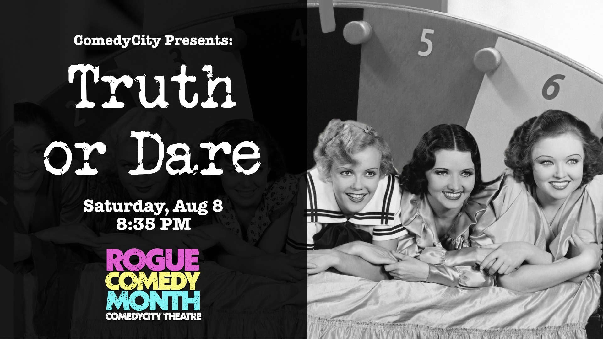 Banner for the Truth or Dare Show at ComedyCity